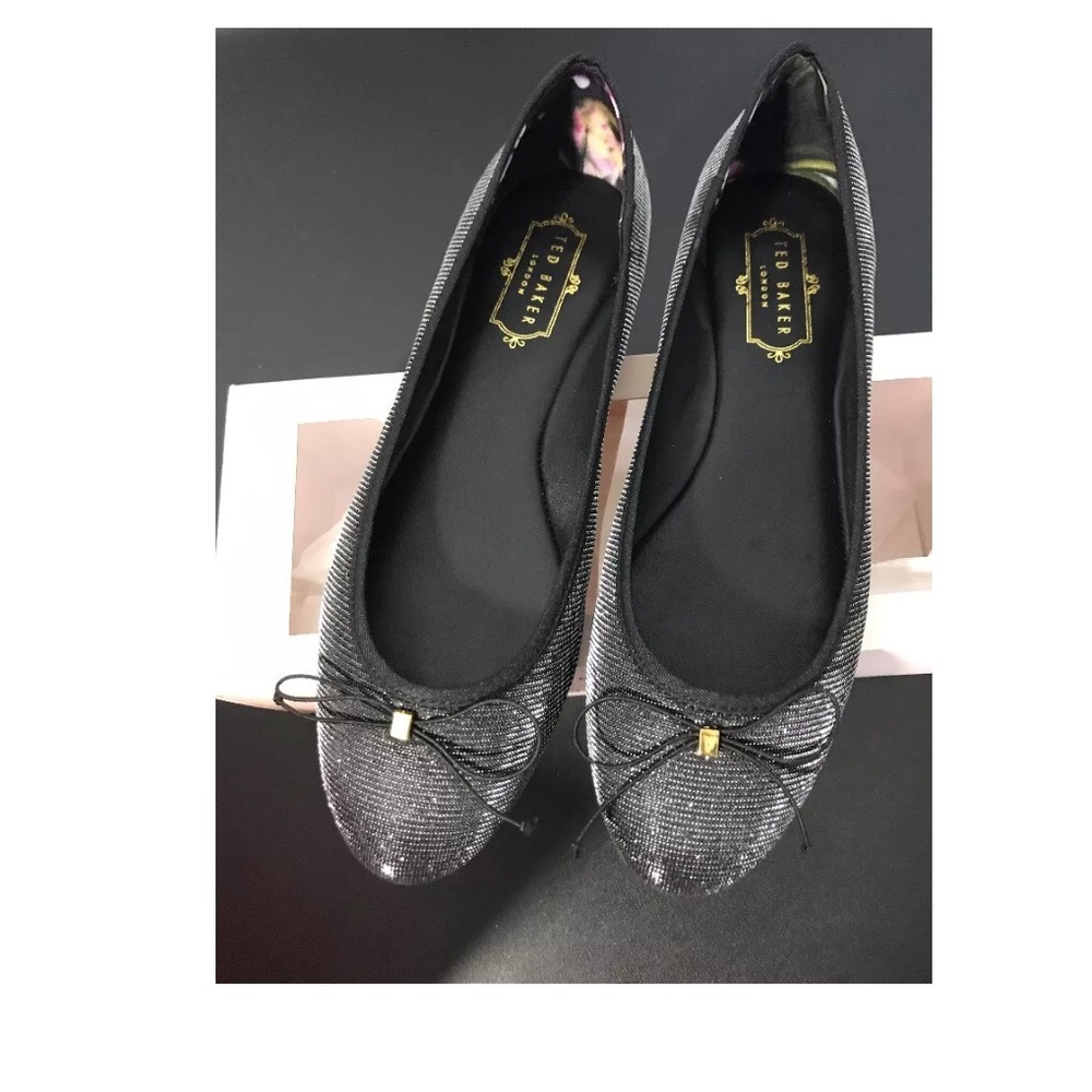 NEW Ted Baker London Imme glitter Ballet‎ Flat Shoes